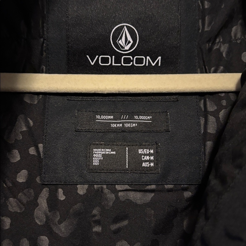 Volcom Black Patterned Hooded Ski Jacket - image 2